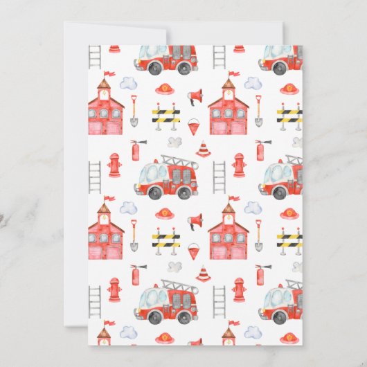 Chalkboard Firefighter Boy Baby shower Invitation (Dos)