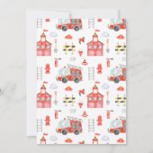 Chalkboard Firefighter Boy Baby shower Invitation Kaart (Achterkant)