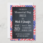 Chalkboard Flag Memorial Day Party Uitnodiging (Voorkant)