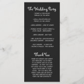 chalkboard fleurit des programmes de mariage écrit (Dos)