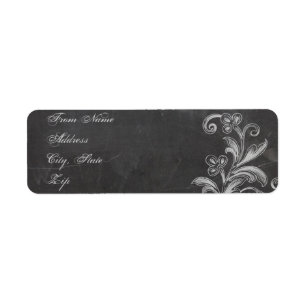 Chalkboard Floral Address Label