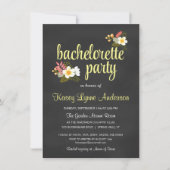 Chalkboard Floral Bachelorette Party Kaart (Voorkant)