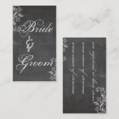 Chalkboard Floral Bridal Registry Kaart (Voorkant / Achterkant)