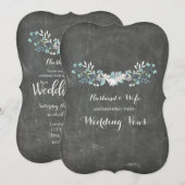 Chalkboard Floral  Gelofte Vernieuwing Uitnodiging (Voorkant / Achterkant)