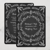 Chalkboard Floral  Gelofte Vernieuwing Uitnodiging (Voorkant / Achterkant)