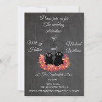 Chalkboard floral grappige bruiloft met een leuk k