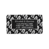 Chalkboard Floral Leaf Wedding Etiket (Voorkant)