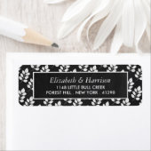 Chalkboard Floral Leaf Wedding Etiket (Insitu)