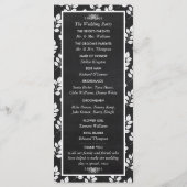 Chalkboard Floral Leaf Wedding Programme (Dos)