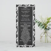 Chalkboard Floral Leaf Wedding Programme Programma (Staand voorkant)