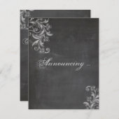 Chalkboard Floral Mariage Faire-part (Devant / Derrière)