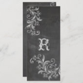 Chalkboard Floral Program Rack Kaart (Voorkant / Achterkant)