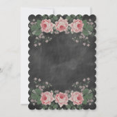  Chalkboard Floral Roos Save the Date (Achterkant)