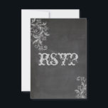 Chalkboard Floral RSVP Faire-part de mariage<br><div class="desc">Décontracté Chalkboard et look craie - tableau de craie noire texturé avec craie apparaissant texte- pour ce mariage Chalkboard décontracté mais tendance chic pour un look formel mais décontracté,  chic mais campagnard - idéal pour le mariage romantique à l'ancienne.</div>