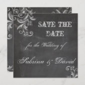 Chalkboard Floral Save the Date (Voorkant / Achterkant)