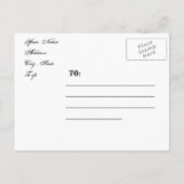 Chalkboard Floral Save the Date Briefkaart (Achterkant)