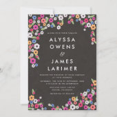 Chalkboard Floral Wedding Invitations (Devant)