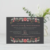 Chalkboard Floral Wedding Invitations (Debout devant)