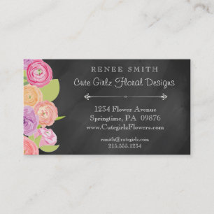 Chalkboard Florist & Floral Designer Visitekaartje