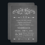 Chalkboard Flourdir et tourbillon | FAIRE-PART DE<br><div class="desc">Un design mariage rustique avec une illustration décorative tourbillonnante et florissante,  deux flèches de coeur,  sur un arrière - plan de tableau noir. Utilisez l'outil Personnaliser pour ajouter vos informations. Pour en savoir plus,  visitez ma collection de Mariages Chalkboard Flourish et Swirl.</div>