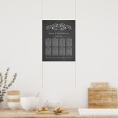 Chalkboard (Flourish and Swirl Seating Chart) Poster (Keuken)