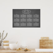 Chalkboard (Flourish and Swirl Seating Chart) Poster (Keuken)