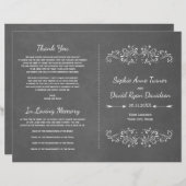 Chalkboard Flourish en Swirl | Weddenschap-program (Voorkant / Achterkant)