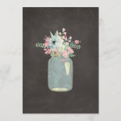 Chalkboard Flowers Rustic Mason Jar Modern Floral Menu (Achterkant)