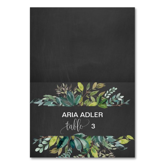 Chalkboard Foliage Escort Place Kaarten (Voorkant)