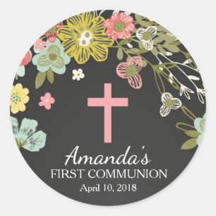 Chalkboard Foral Eerste Heilige Communie Sticker