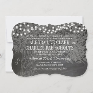 Chalkboard Forest Faire-part de mariage d'arbre ro