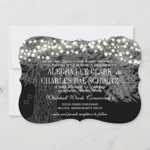 Chalkboard Forest Faire-part de mariage d'arbre ro