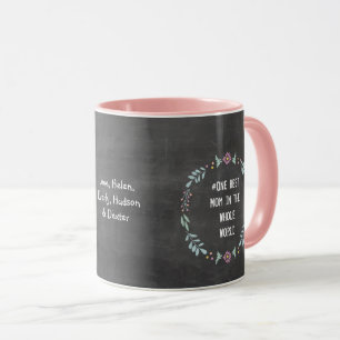Chalkboard Forest Floral Garland krans beste mam Mok
