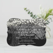 Chalkboard Forest Romantic Tree Wedding Kaart (Staand voorkant)