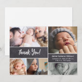 Chalkboard Foto's Baby shower script Bedankkaart (Voorkant / Achterkant)