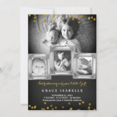 Chalkboard Frame Confetti Baby Faire-part de naiss (Devant)