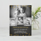 Chalkboard Frame Confetti Baby Faire-part de naiss (Debout devant)