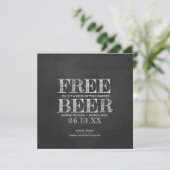Chalkboard Free Beer Funny Save the Date Card (Staand voorkant)