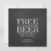 Chalkboard Free Beer Funny Save the Date Card (Voorkant)