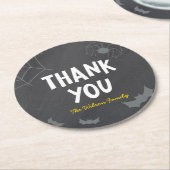 Chalkboard Frightful Creatures Halloween Dank je Ronde Kartonnen Onderzetter (Gebogen)