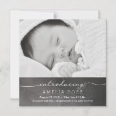 Chalkboard Full Photo Baby Faire-part (Recto)