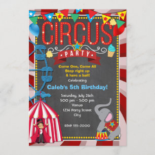 Chalkboard Fun Carnival Annival Fête Invitation