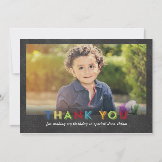 Chalkboard Fun Dank u wel Bedankkaart (Voorkant)