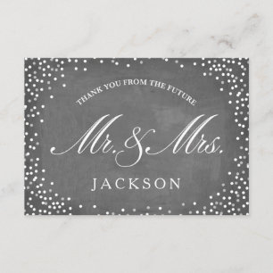 Chalkboard Future Engagement Party - Hartelijk d Bedankkaart