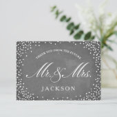 Chalkboard Future | Engagement Party - Hartelijk d Bedankkaart (Staand voorkant)