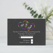Chalkboard Gay pride Rainbow Hearts Mariage RSVP (Debout devant)