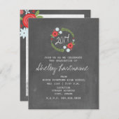 Chalkboard geïnspireerd Floral Photo Afstuderen Kaart (Voorkant / Achterkant)