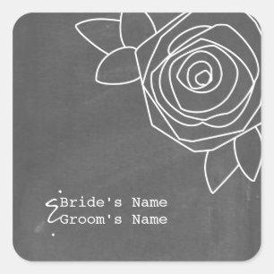 Chalkboard geïnspireerd Roos bruiloft Sticker