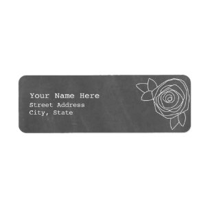 Chalkboard geïnspireerd Roos Weddenschap Etiket