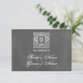 Chalkboard Geïnspireerd weddenschap RSVP (Staand voorkant)